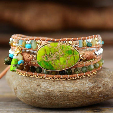 Vitality Mind Green Jasper Wrap Bracelet-Your Soul Place